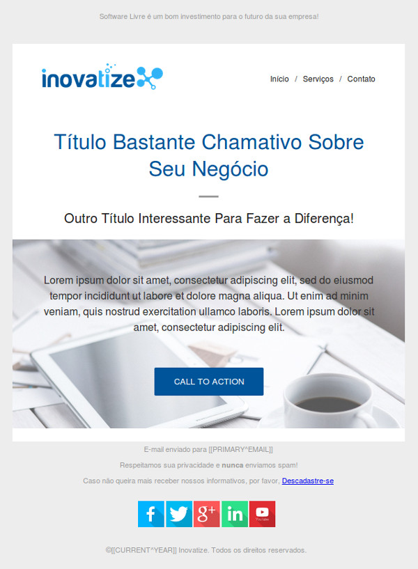 Modelo de e-mail Minimalista