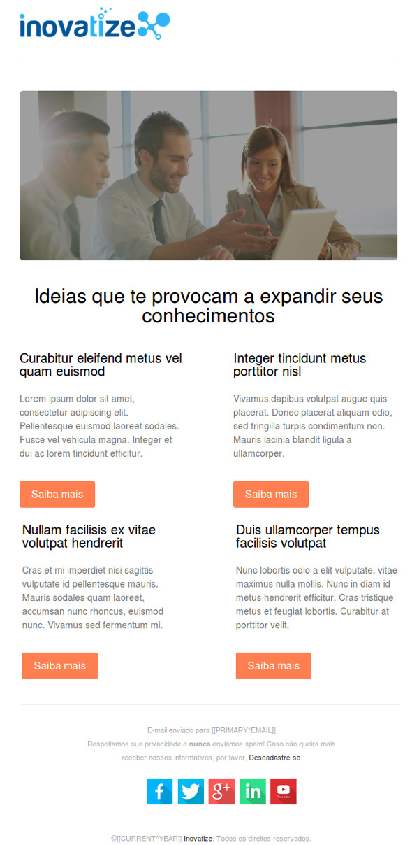 Modelo de e-mail: Notícias