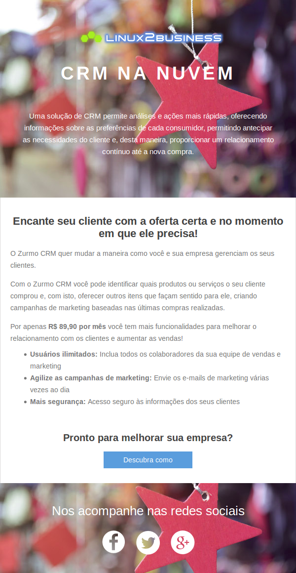 Modelo de e-mail para apresentação