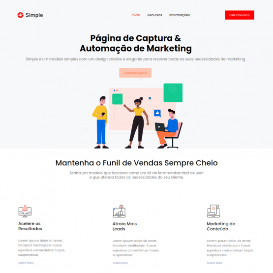 Modelo Simple de Landing Page para Mautic